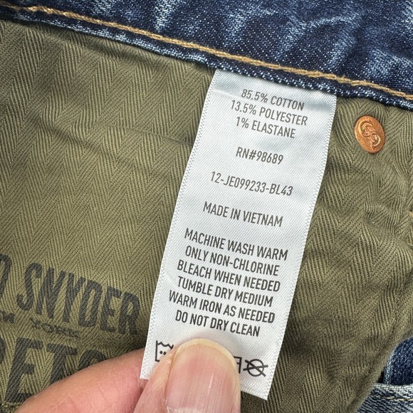 Todd Snyder Jeans Mens 40 x 32 Blue Slim Straight Stretch 5 Pocket Denim Pants - Picture 8 of 14